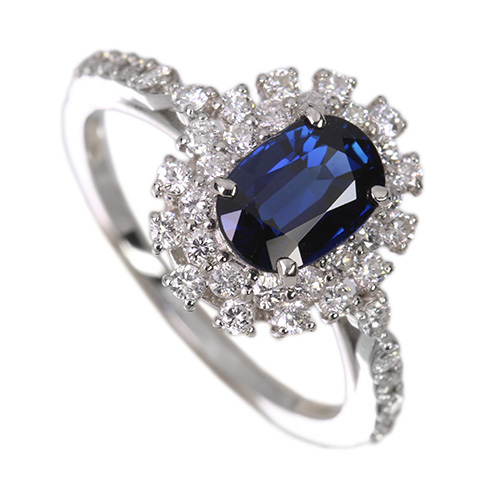 ロイヤルブルーサファイア 1.5ct ダイヤモンド 0.5ct プラチナ リング