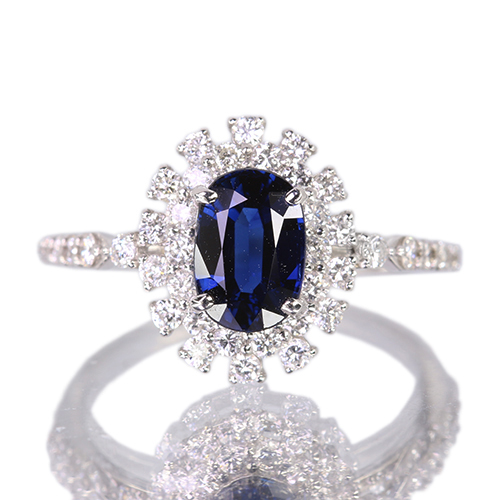 ロイヤルブルーサファイア 1.5ct ダイヤモンド 0.5ct プラチナ リング