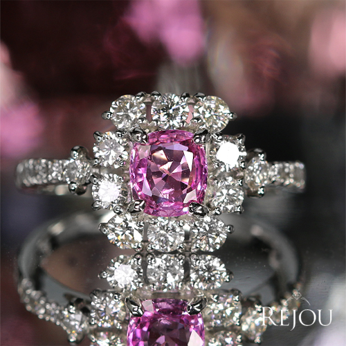 パパラチアサファイア 約0.7ct ダイヤモンド 0.7ct プラチナ リング