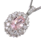 �p�p���`�A�T�t�@�C�A 1.0ct �_�C�������h 0.5ct �v���`�i �l�b�N���X