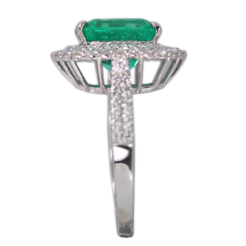 エメラルド 3.5ct ダイヤモンド 1.1ct プラチナ リング(指輪)【品質