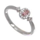 �s���N�_�C�������h 0.18ct/FOP/VS2 ���[�Y�J�b�g�_�C�������h �v���`�i �����O(�w��)