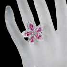 �l�I���s���N�X�s�l�� 3.78ct ���[�Y�J�b�g�_�C�������h 0.17ct ���̑��_�C�������h 1.36ct �z���C�g�S�[���h �����O(�w��)