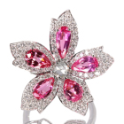 �l�I���s���N�X�s�l�� 3.78ct ���[�Y�J�b�g�_�C�������h 0.17ct ���̑��_�C�������h 1.36ct �z���C�g�S�[���h �����O(�w��)