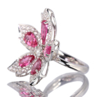 �l�I���s���N�X�s�l�� 3.78ct ���[�Y�J�b�g�_�C�������h 0.17ct ���̑��_�C�������h 1.36ct �z���C�g�S�[���h �����O(�w��)
