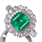�R�����r�A�Y�G�������h(vivid green) 2.7ct ���[�Y�J�b�g�_�C�������h �v���`�i �����O(�w��)