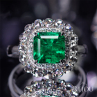 �R�����r�A�Y�G�������h(vivid green) 2.7ct ���[�Y�J�b�g�_�C�������h �v���`�i �����O(�w��)