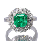 �R�����r�A�Y�G�������h(vivid green) 2.7ct ���[�Y�J�b�g�_�C�������h �v���`�i �����O(�w��)