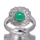 �R�����r�A�Y�G�������h(vivid green) 2.7ct ���[�Y�J�b�g�_�C�������h �v���`�i �����O(�w��)