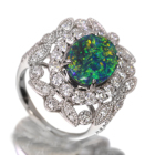 �I�[�X�g�����A���C�g�j���O���b�W�Y�u���b�N�I�p�[�� 2.0ct �_�C�������h 1.5ct �v���`�i �����O(�w��)