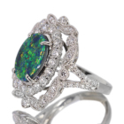 �I�[�X�g�����A���C�g�j���O���b�W�Y�u���b�N�I�p�[�� 2.0ct �_�C�������h 1.5ct �v���`�i �����O(�w��)