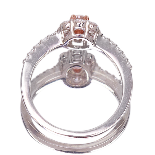 ピンクダイヤモンド 0.32ct/FOP/SI1 ダイヤモンド 0.5ct プラチナ