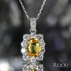 ����M�I�����W�C�G���[�T�t�@�C�A ��1ct �_�C�������h 0.5ct �v���`�i �l�b�N���X