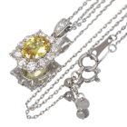 ����M�I�����W�C�G���[�T�t�@�C�A ��1ct �_�C�������h 0.5ct �v���`�i �l�b�N���X