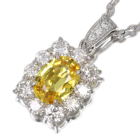 ����M�I�����W�C�G���[�T�t�@�C�A ��1ct �_�C�������h 0.5ct �v���`�i �l�b�N���X