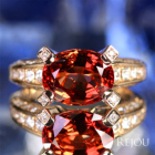 ����M�I�����W�X�s�l�� 3.8ct �_�C�������h 0.6ct �s���N�S�[���h �����O(�w��)