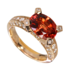 ����M�I�����W�X�s�l�� 3.8ct �_�C�������h 0.6ct �s���N�S�[���h �����O(�w��)