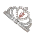 �s���N�_�C�������h 0.124ct/FOP/VS2 ���[�Y�J�b�g�_�C�������h �v���`�i �s���N�S�[���h �����O(�w��)