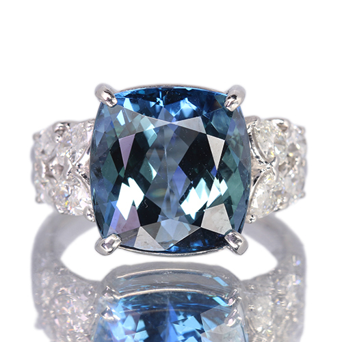 サンタマリアアクアマリン 8.3ct ダイヤモンド 1.0ct プラチナ リング