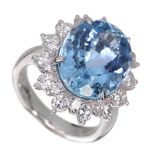 第494回抽選販売＞サンタマリアアクアマリン 9.6ct ダイヤモンド 2.1ct