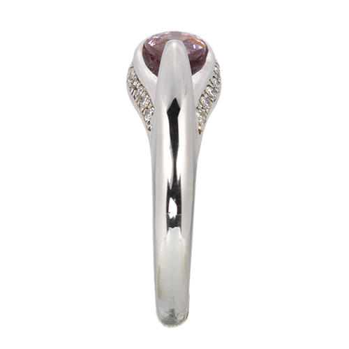 パープルスピネル 約1ct ダイヤモンド プラチナ リング(指輪)【品質
