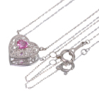 �n�[�g�V�F�C�v�s���N�T�t�@�C�A 0.25ct �_�C�������h �v���`�i �l�b�N���X