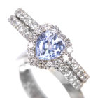 �n�[�g�V�F�C�v�T�t�@�C�A�i�A�C�X�u���[�j 0.8ct �_�C�������h 0.5ct �v���`�i �����O(�w��)