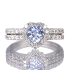 �n�[�g�V�F�C�v�T�t�@�C�A�i�A�C�X�u���[�j 0.8ct �_�C�������h 0.5ct �v���`�i �����O(�w��)