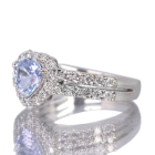 �n�[�g�V�F�C�v�T�t�@�C�A�i�A�C�X�u���[�j 0.8ct �_�C�������h 0.5ct �v���`�i �����O(�w��)