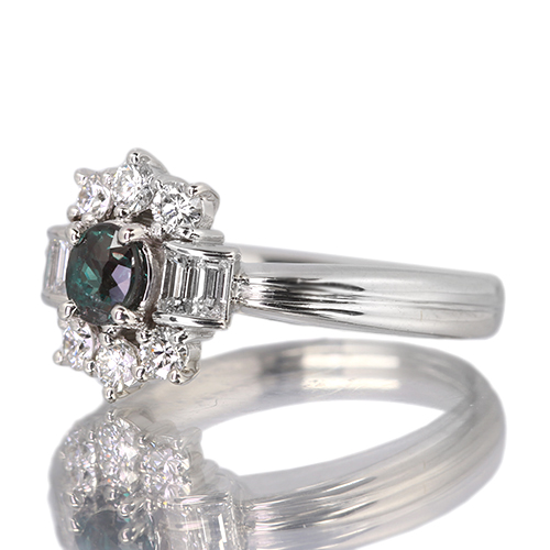 ブラジル産アレキサンドライト 0.5ct ダイヤモンド 0.5ct プラチナ