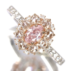 �s���N�_�C�������h 0.42ct/FLP/SI1 ���[�Y�J�b�g�_�C�������h �v���`�i �s���N�S�[���h �����O(�w��)