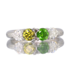 ���V�A�Y�f�}���g�C�h�K�[�l�b�g ��0.7ct �_�C�������h 0.4ct �v���`�i �C�G���[�S�[���h �����O(�w��)